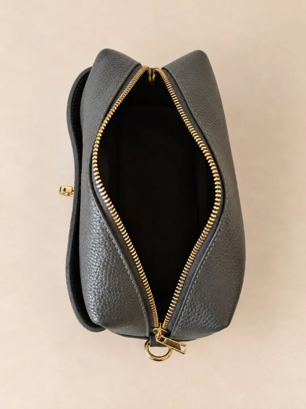 Grey Genuine Leather Crossbody Bag, Italian Leather Shoulder Bag
